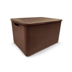 Caixa-Organizadora-com-Tampa-15-Litros-Marrom-Rattan-462411