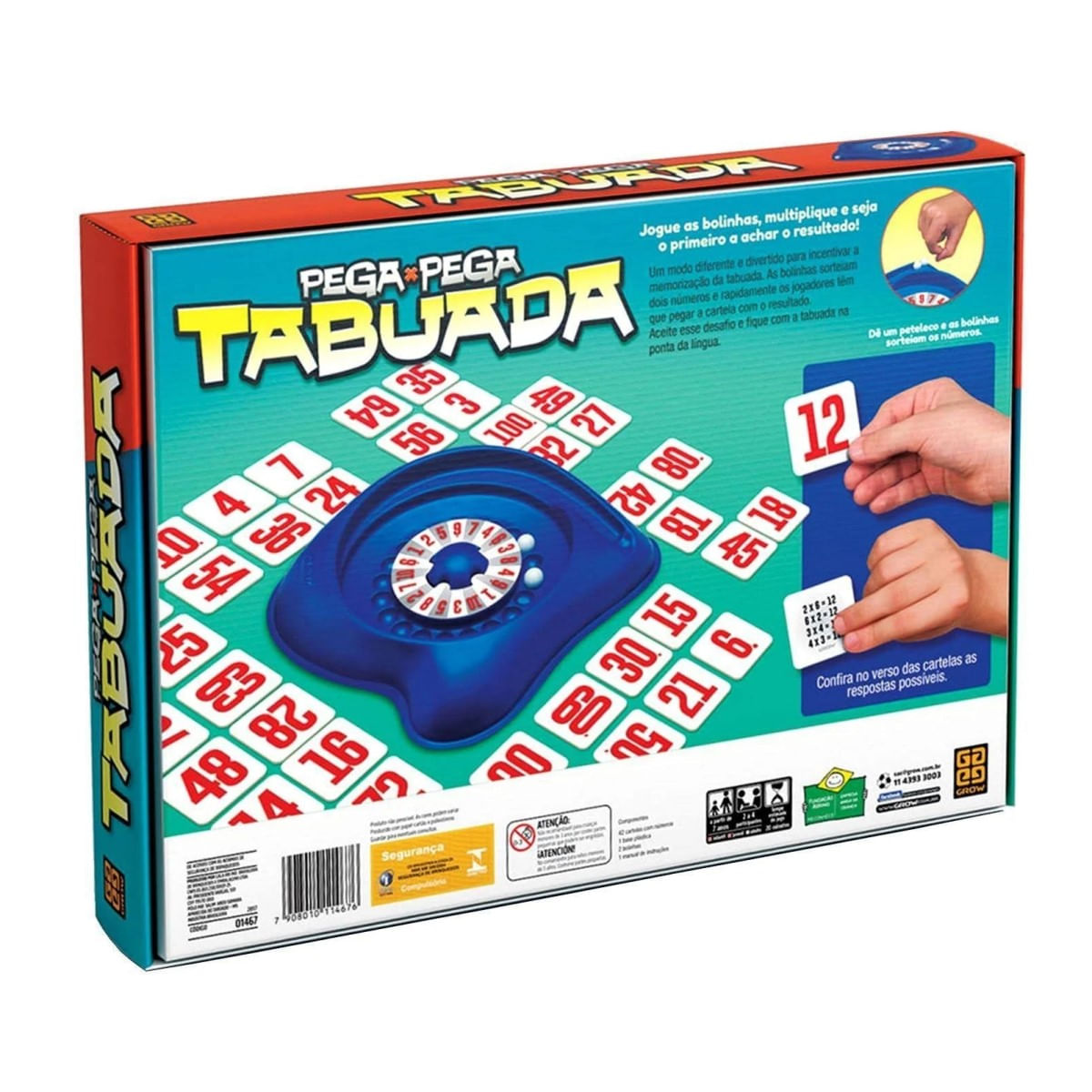 Jogo Tabuleiro Pega Pega Tabuada Original Grow - minipreco