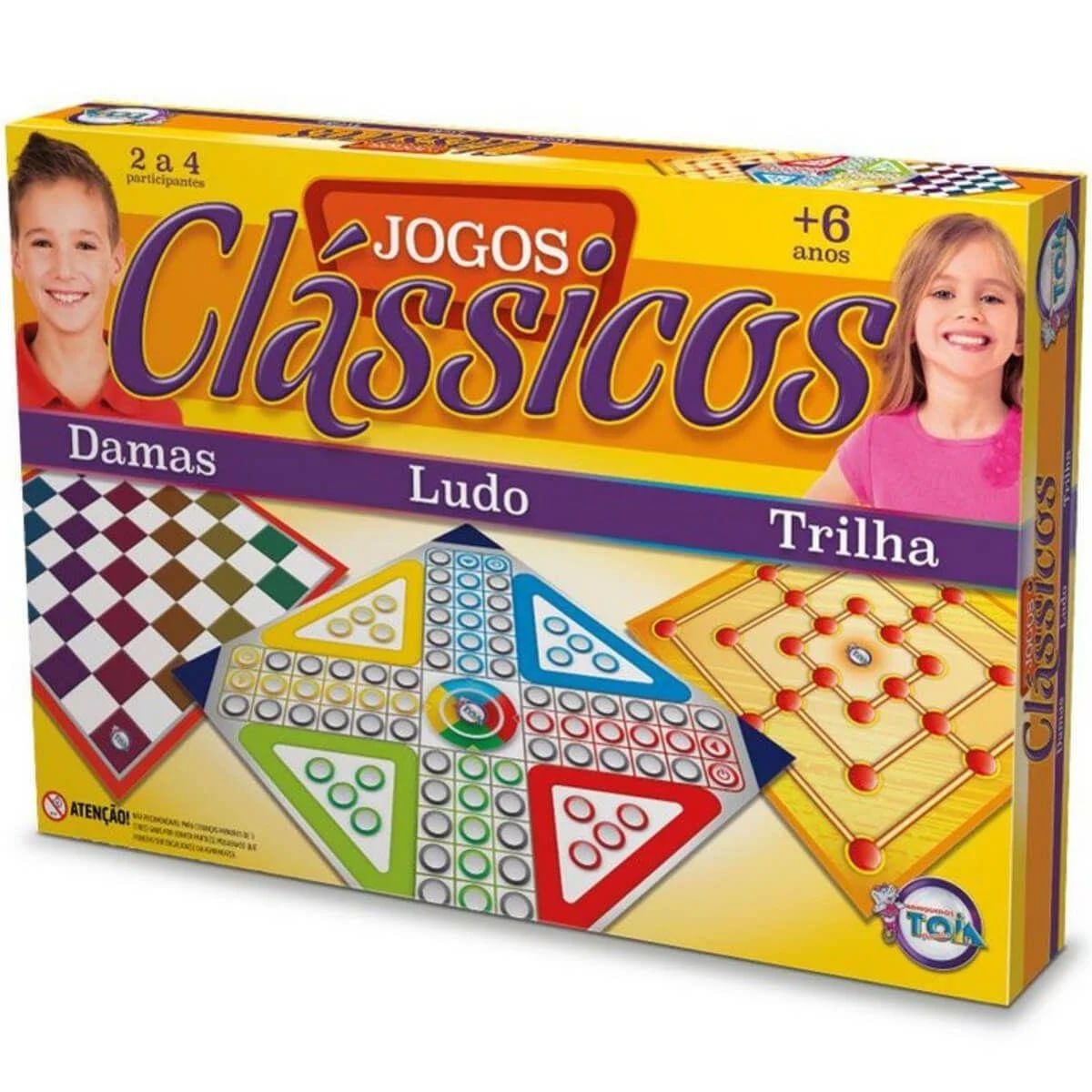 Jogo de dama, ludo e trilha em madeira 3 em 1