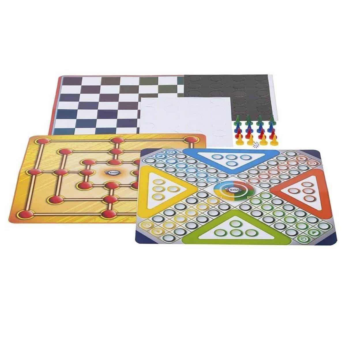 Jogo Tabuleiro 3 Jogos Dama Ludo Trilha Madeira - Brinquedos