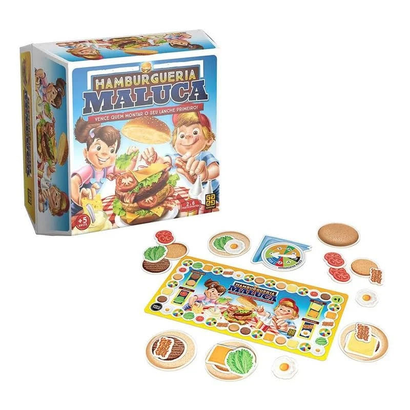 Jogo de Tabuleiro Infantil Hamburgueria Maluca Grow - minipreco