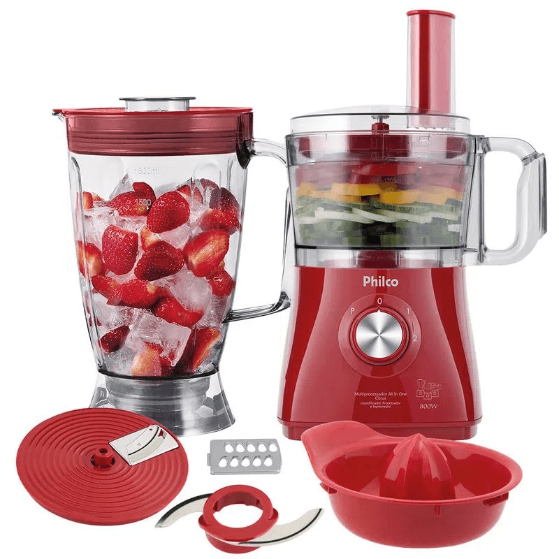 Multiprocessador Philco All In One Citrus Vermelho 800W 220v