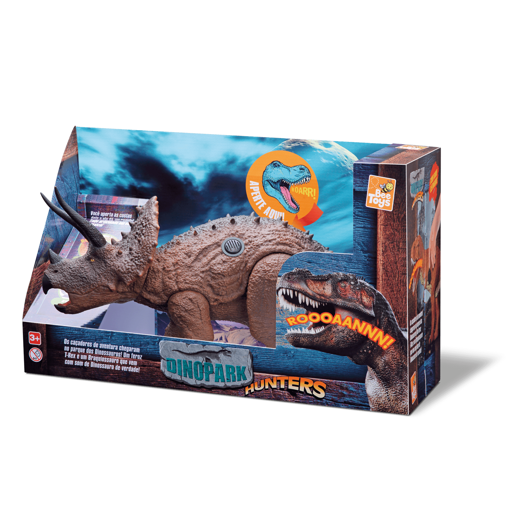 Dinossauro Robô Triceratops com Luz e Som Sakes - minipreco