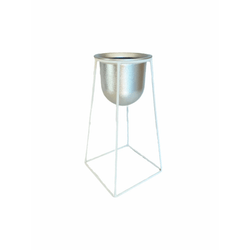 VASO-METAL-PLASTICO-GEO-FORMS-PRATA-M-40688-ROJEMAC-ETIQ-19187578