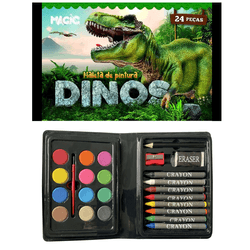 Maleta-Kit-de-Pintura-Infantil-Escolar-com-24-Pecas-Dinossauro-19206643