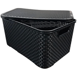 Caixa-Organizadora-Rattan-com-Tampa-40-Litros-Preto-Arqplast-462423