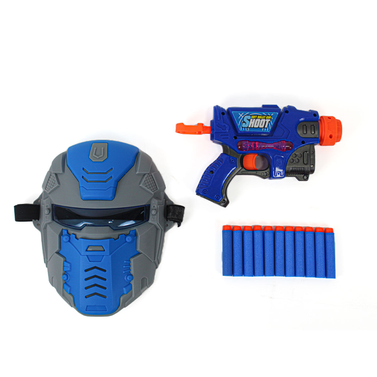 Arminha com Máscara Brinquedo Lança Dardo Pistola - SAKES - minipreco