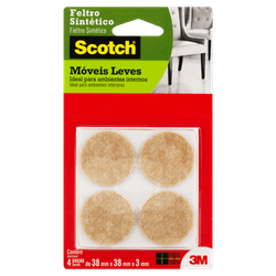 Feltro-Protetor-Sintetico-Bege-Redondo-Scotch-38mm-x-38mm-x-3mm-4-Unidades-838733