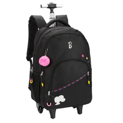 Mochila-de-Rodinha-Juvenil-Feminina-Barbie-Preta---MAXLOG-19233094