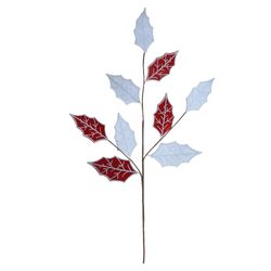 Haste-Natal-Folha-Vermelho-e-Branco-78CM---DEA-19264725