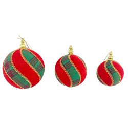 BOLA-NATAL-CAMURCA-XADREZ-VERMELHO-10CM-RIO-MASTER-19267158